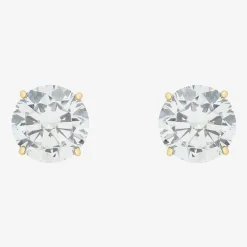 Gemstone 10K Gold 4mm Round Stud Earrings