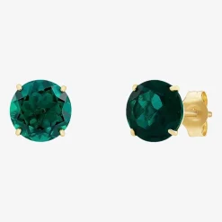 Gemstone 10K Gold 4mm Round Stud Earrings