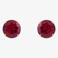 Gemstone 10K Gold 6mm Round Stud Earrings