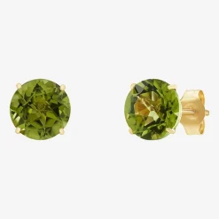 Gemstone 10K Gold 6mm Round Stud Earrings