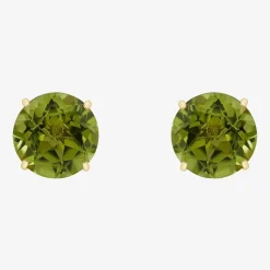 Gemstone 10K Gold 6mm Round Stud Earrings