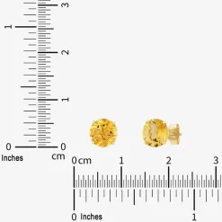 Gemstone 10K Gold 6mm Round Stud Earrings