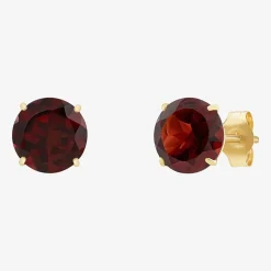 Gemstone 10K Gold 6mm Round Stud Earrings