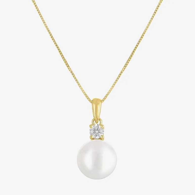 Gemstone 10K Gold Oval Pendant Necklace