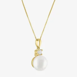 Gemstone 10K Gold Oval Pendant Necklace