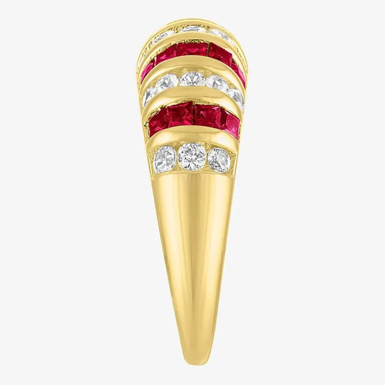 Gemstone 14K Gold Over Silver Cocktail Ring
