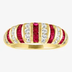 Gemstone 14K Gold Over Silver Cocktail Ring