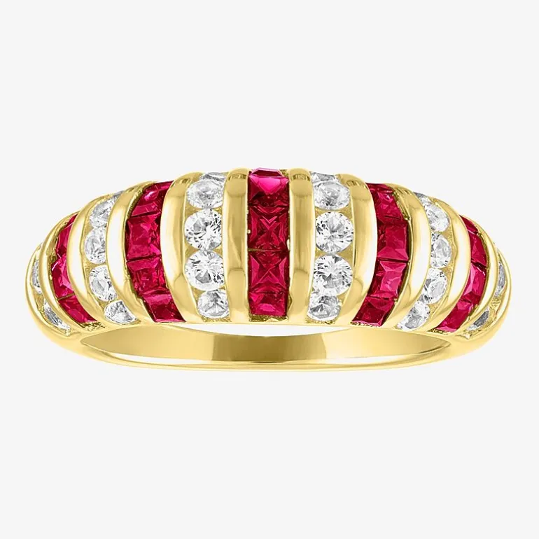 Gemstone 14K Gold Over Silver Cocktail Ring