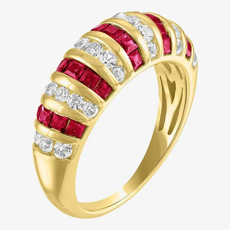 Gemstone 14K Gold Over Silver Cocktail Ring