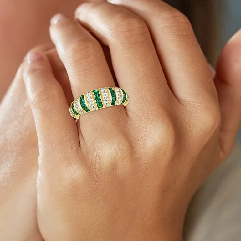 Gemstone 14K Gold Over Silver Cocktail Ring