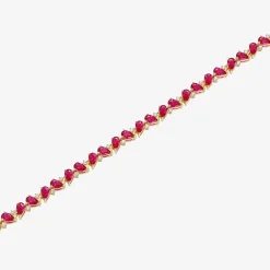 Gemstone 18K Gold Over Silver 7.25 Inch Tennis Bracelet