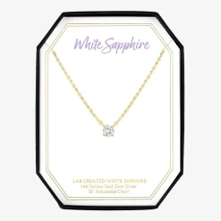 Gemstone 14K Gold Over Silver Round 18 Inch Pendant Necklace