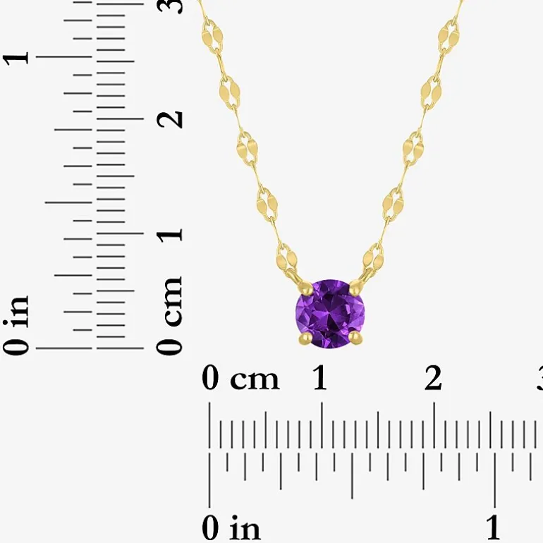 Gemstone 14K Gold Over Silver Round 18 Inch Pendant Necklace