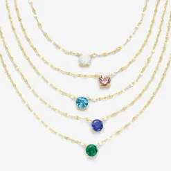 Gemstone 14K Gold Over Silver Round 18 Inch Pendant Necklace