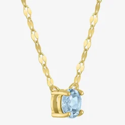 Gemstone 14K Gold Over Silver Round 18 Inch Pendant Necklace