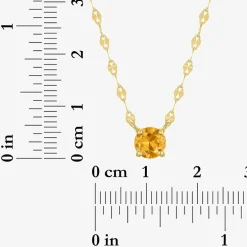 Gemstone 14K Gold Over Silver Round 18 Inch Pendant Necklace