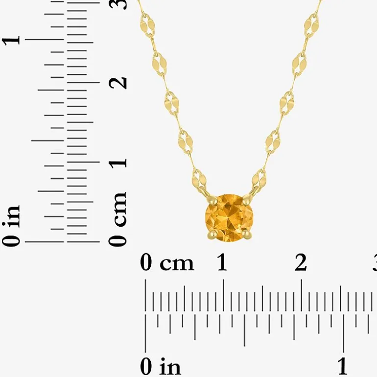 Gemstone 14K Gold Over Silver Round 18 Inch Pendant Necklace