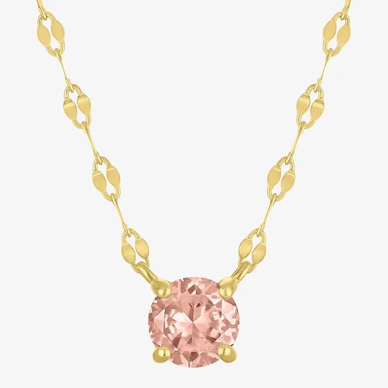 Gemstone 14K Gold Over Silver Round 18 Inch Pendant Necklace