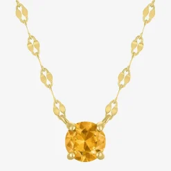 Gemstone 14K Gold Over Silver Round 18 Inch Pendant Necklace