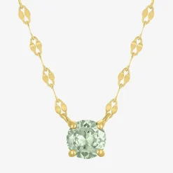 Gemstone 14K Gold Over Silver Round 18 Inch Pendant Necklace