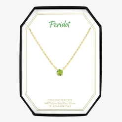 Gemstone 14K Gold Over Silver Round 18 Inch Pendant Necklace