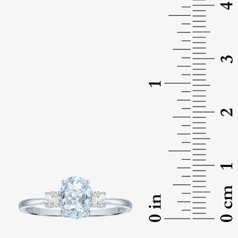 Gemstone 10K Gold 3-Stone Oval Cocktail Ring