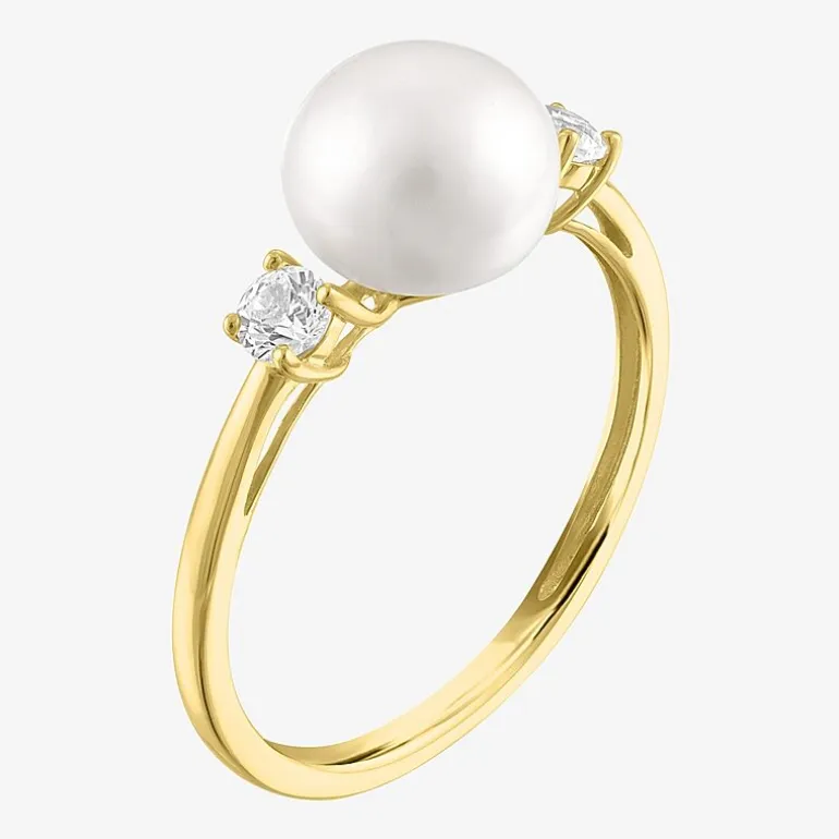 Gemstone 10K Gold 3-Stone Oval Cocktail Ring