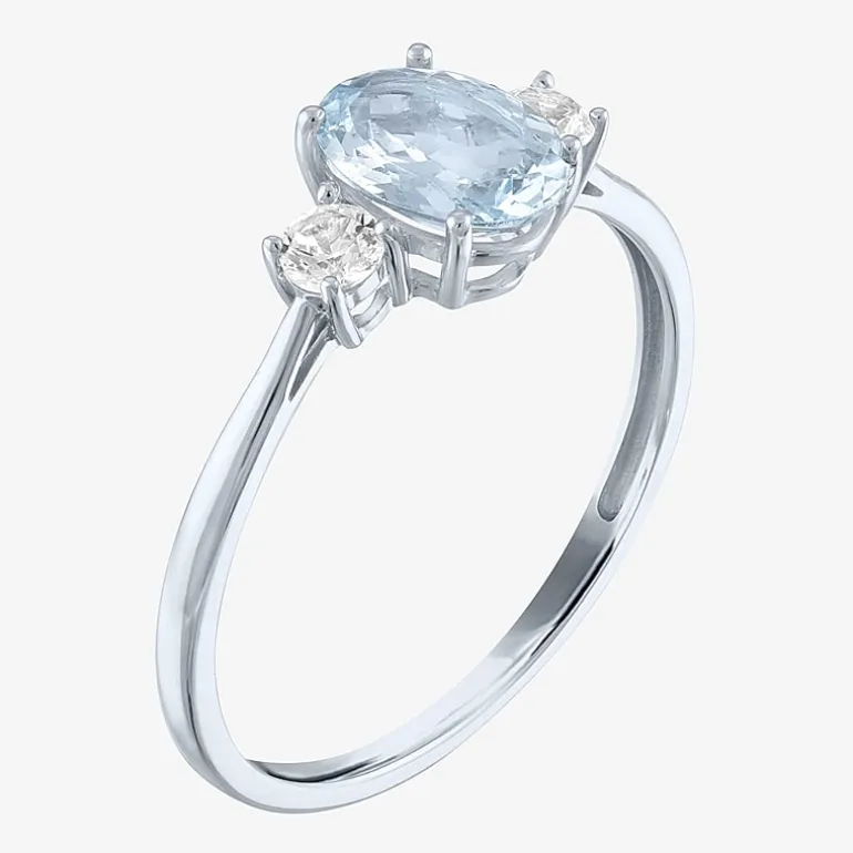 Gemstone 10K Gold 3-Stone Oval Cocktail Ring