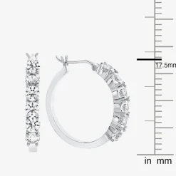 Gemstone & Lab-Created White Sapphire Sterling Silver Hoop Earrings