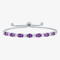 Gemstone Sterling Silver Bolo Bracelet
