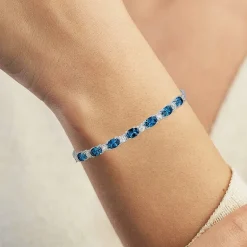 Gemstone Sterling Silver Bolo Bracelet
