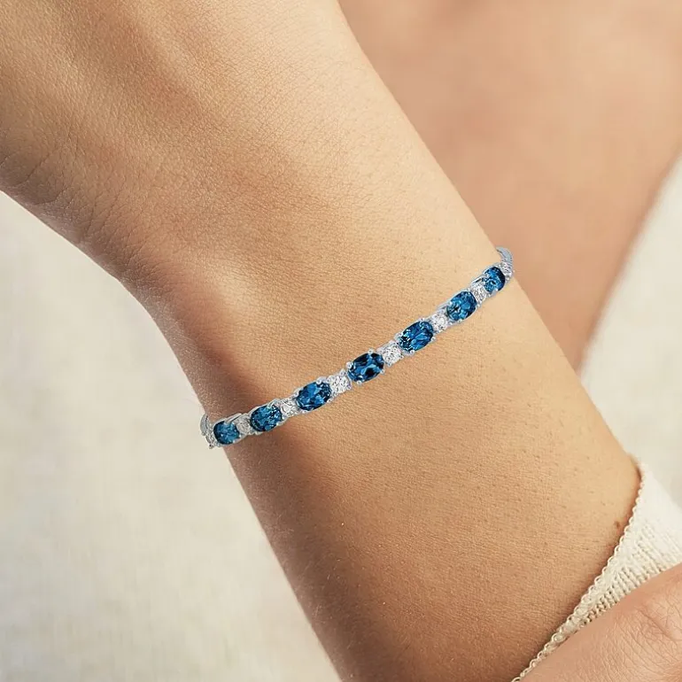 Gemstone Sterling Silver Bolo Bracelet