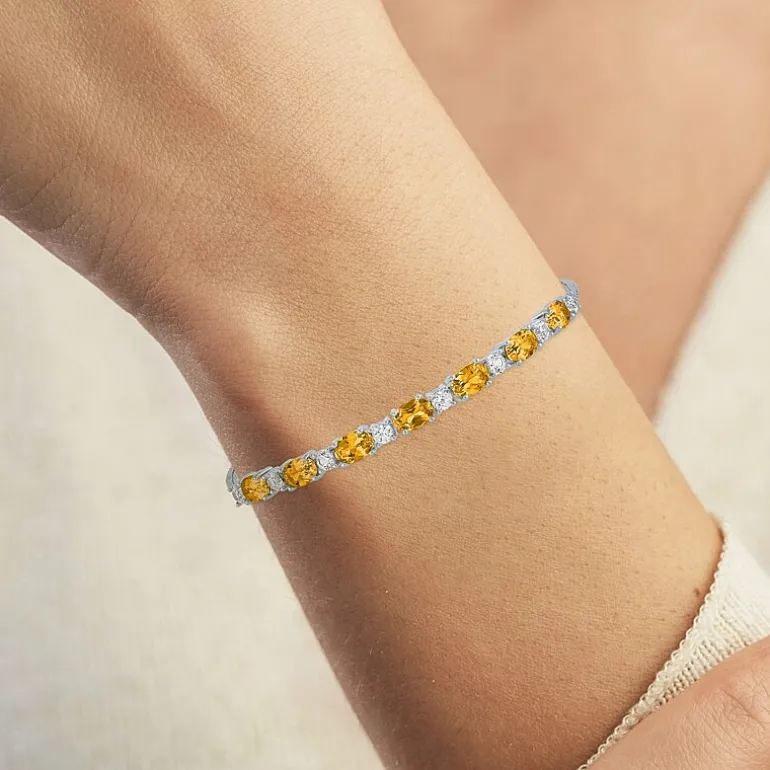 Gemstone Sterling Silver Bolo Bracelet