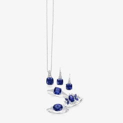 Gemstone Sterling Silver Cushion Pendant Necklace