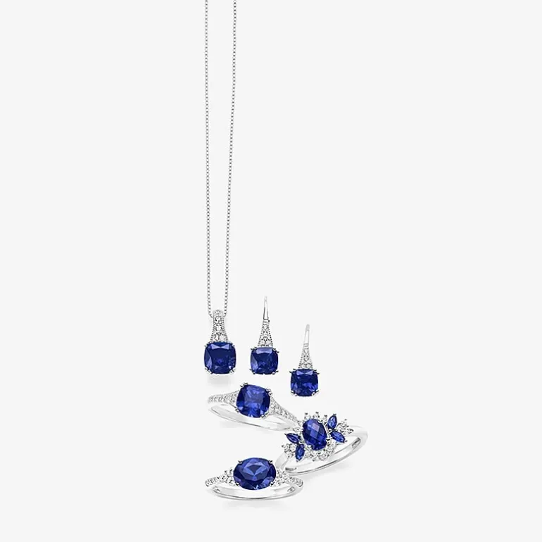 Gemstone Sterling Silver Cushion Pendant Necklace