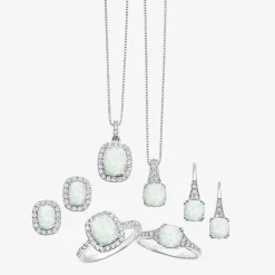 Gemstone Sterling Silver Cushion Pendant Necklace