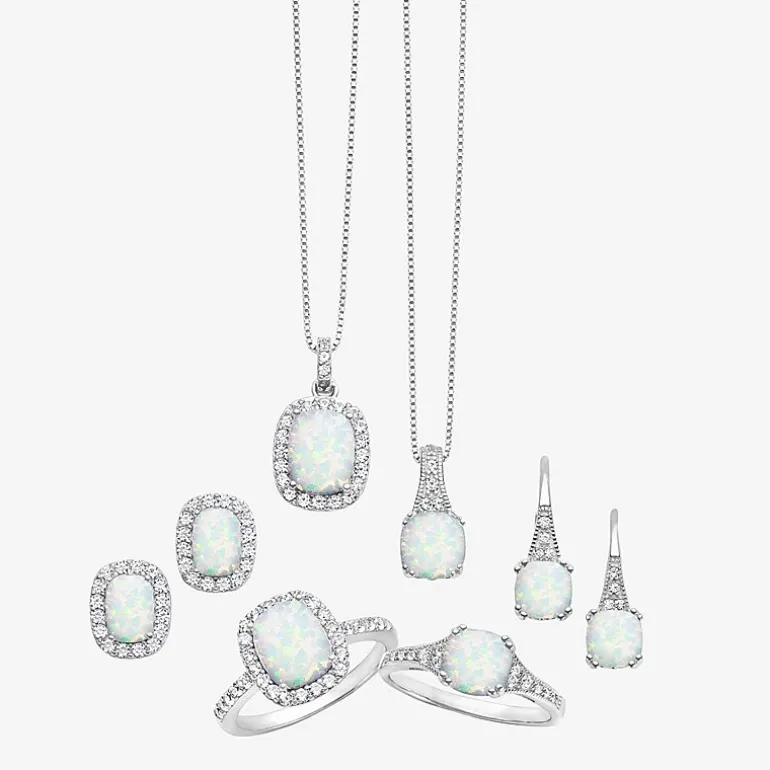 Gemstone Sterling Silver Cushion Pendant Necklace
