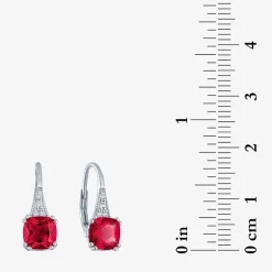 Gemstone Sterling Silver Cushion Drop Earrings