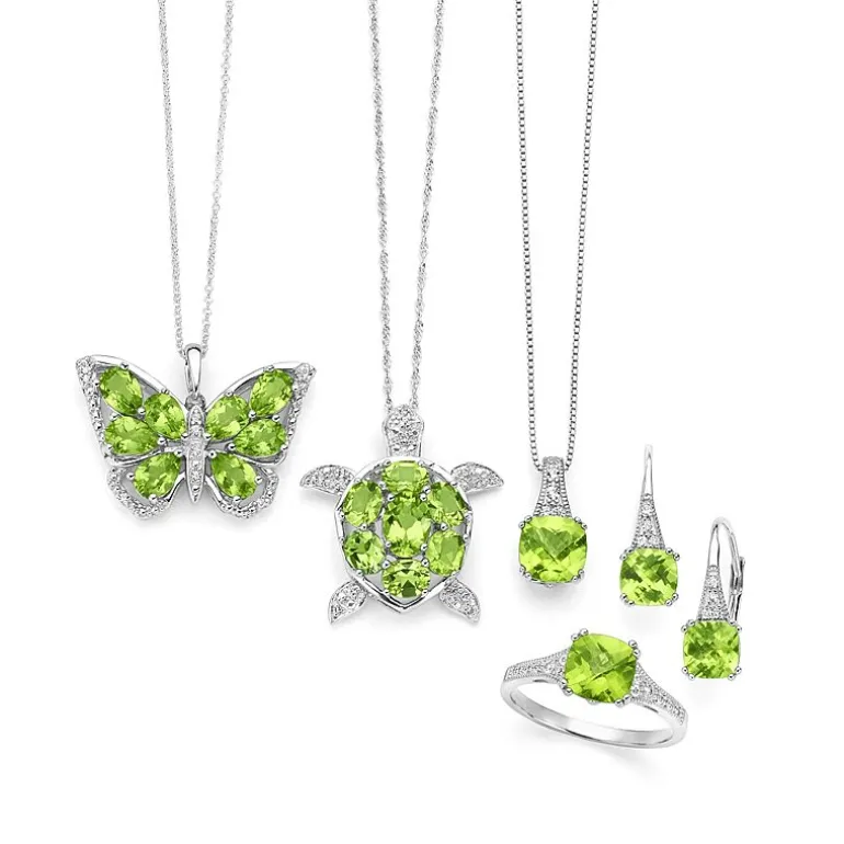 Gemstone Sterling Silver Cushion Drop Earrings
