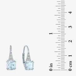 Gemstone Sterling Silver Cushion Drop Earrings