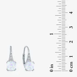 Gemstone Sterling Silver Cushion Drop Earrings