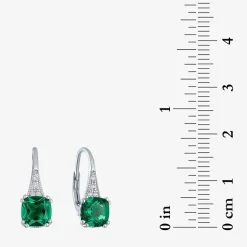 Gemstone Sterling Silver Cushion Drop Earrings