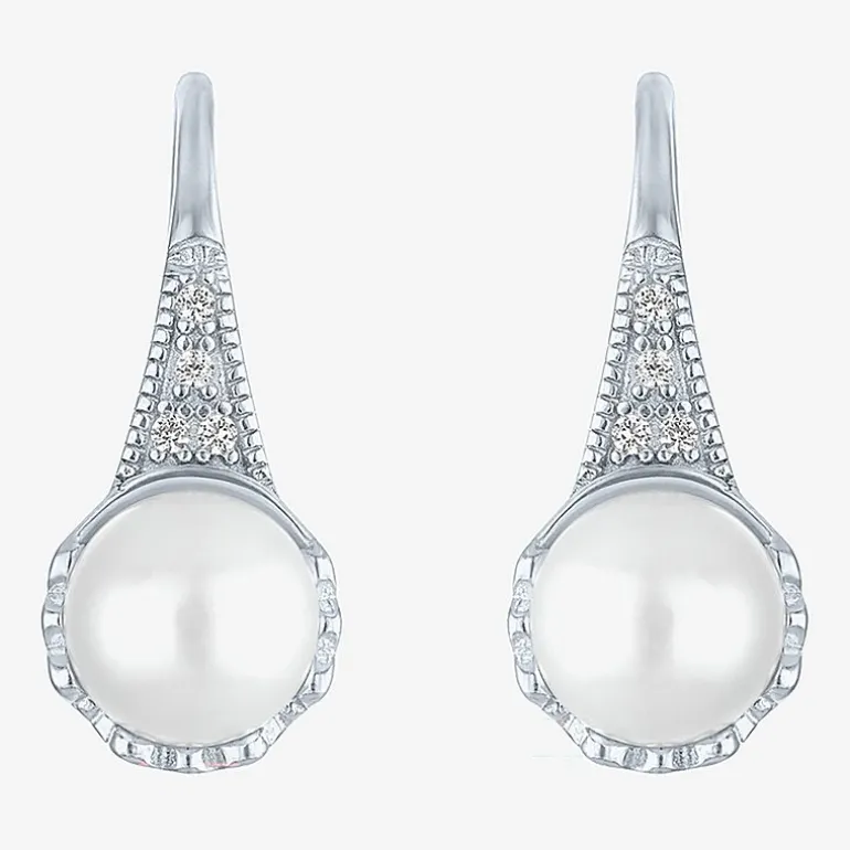 Gemstone Sterling Silver Cushion Drop Earrings