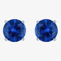 Gemstone Sterling Silver 7mm Stud Earrings