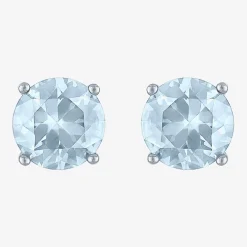 Gemstone Sterling Silver 7mm Stud Earrings