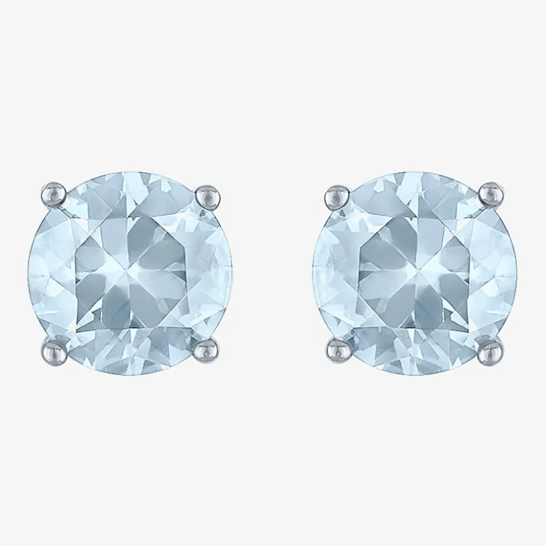 Gemstone Sterling Silver 7mm Stud Earrings