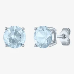 Gemstone Sterling Silver 7mm Stud Earrings