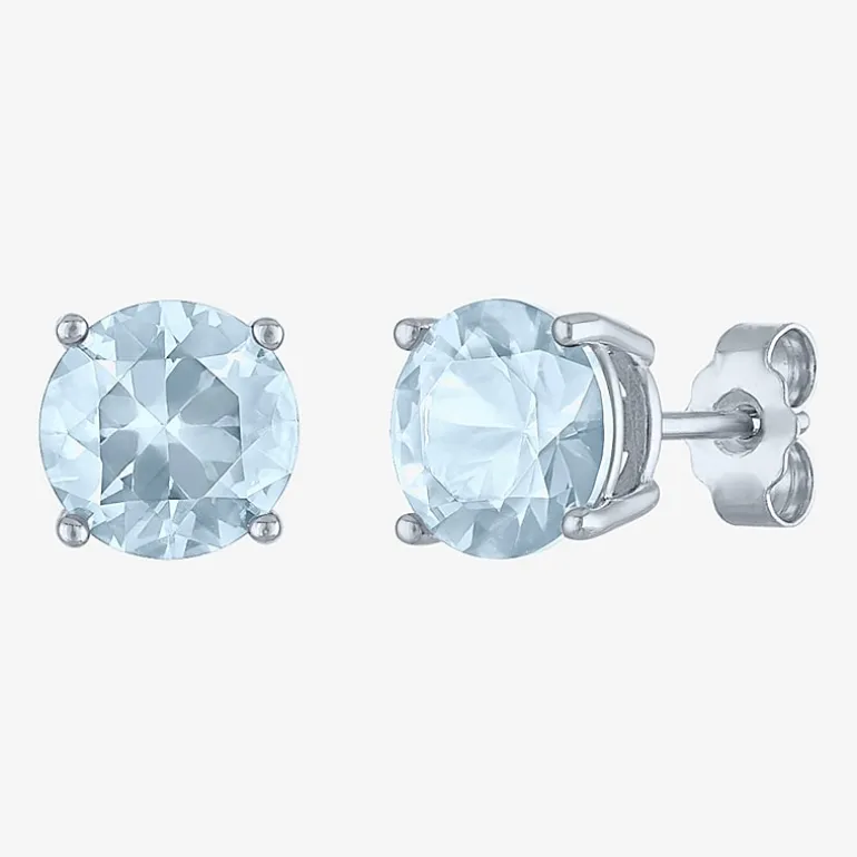 Gemstone Sterling Silver 7mm Stud Earrings