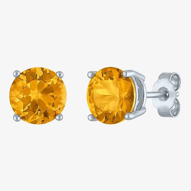 Gemstone Sterling Silver 7mm Stud Earrings
