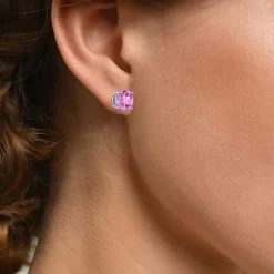 Gemstone Sterling Silver 7mm Stud Earrings
